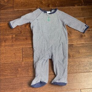 Janie and Jack Blue and White Footies One Piece